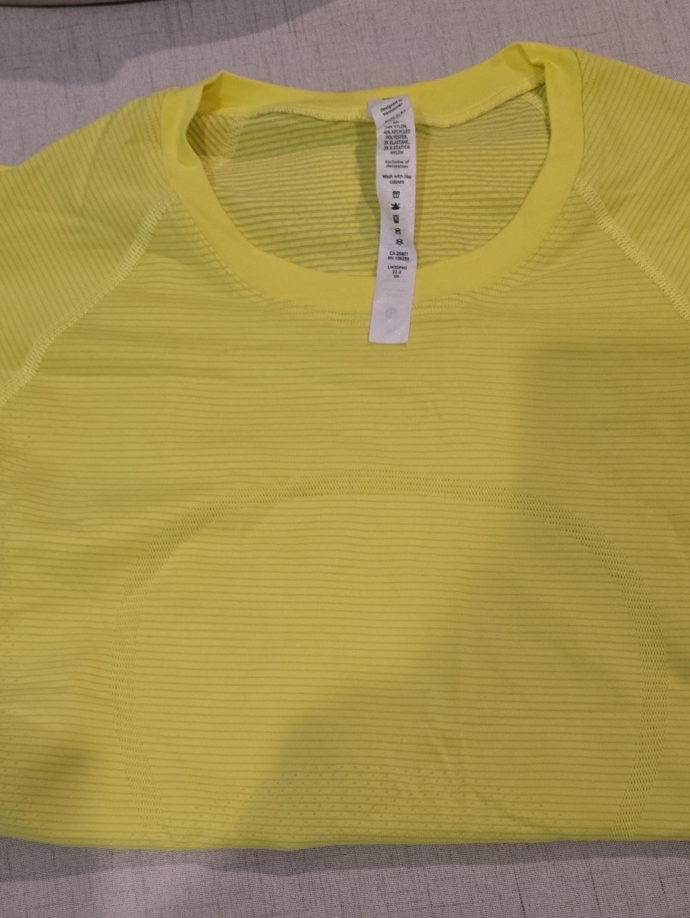 lululemon Neon Yellow Short Sleeve Seamless Tee